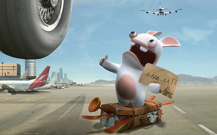 Rabbid Mii, game, rabbids, Rabbids, raving Free HD Wallpaper