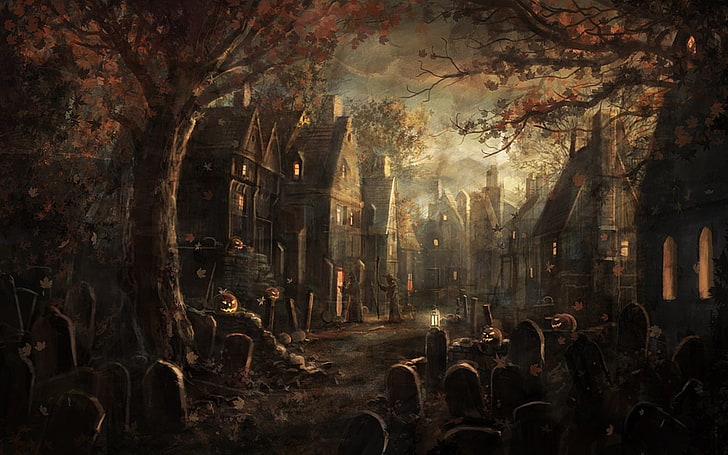 Scary Halloween Photos, ruined, tree, old ruin, old Free HD Wallpaper