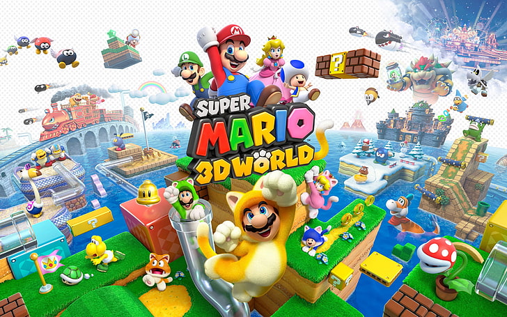 Super Mario 3D World PC, multi colored, luigi, people, toad character