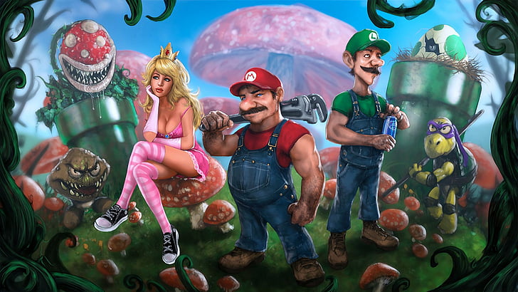 Super Mario Bros 35, kappa, luigi, super mario bros, princess peach Free HD Wallpaper