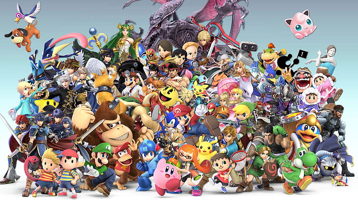 Super Smash Bros Ultimate, pichu pokmon, ice climbers nintendo, princess peach, captain falcon