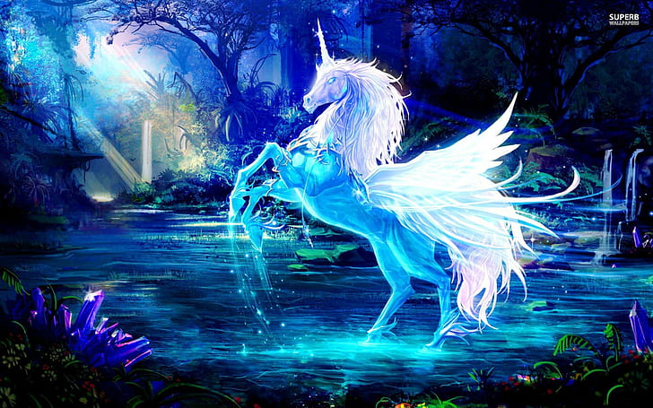 Unicorn Cat, Unicorn, Crystal, unicorn, crystal Free HD Wallpaper