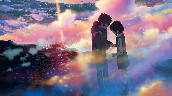 Your Name Anime Phone, outdoors, digital composite, togetherness, night Free HD Wallpaper