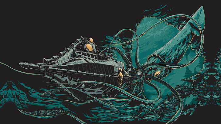 20000 Leagues Under the Sea Illustrations, choice, art and craft, complexity, metal Free HD Wallpaper