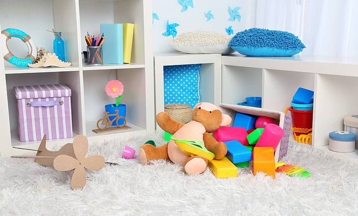 animal representation, playroom, table, childrens corner Free HD Wallpaper