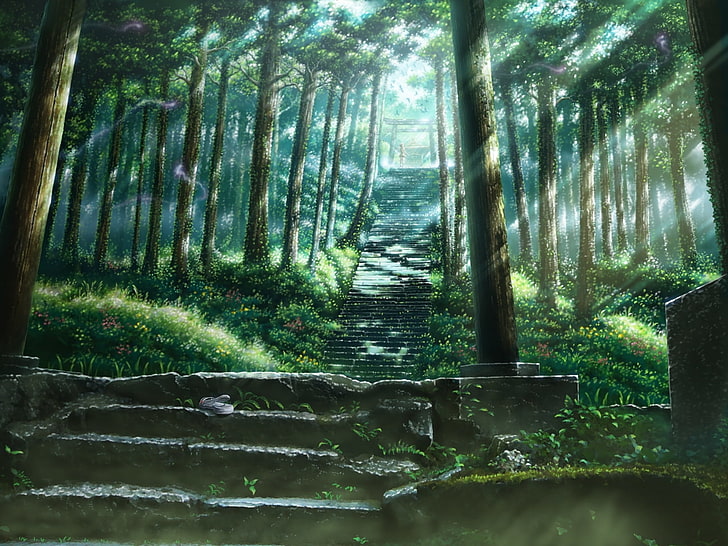 Anime Scenery Forest, Nature, 1280x960, forests, nature