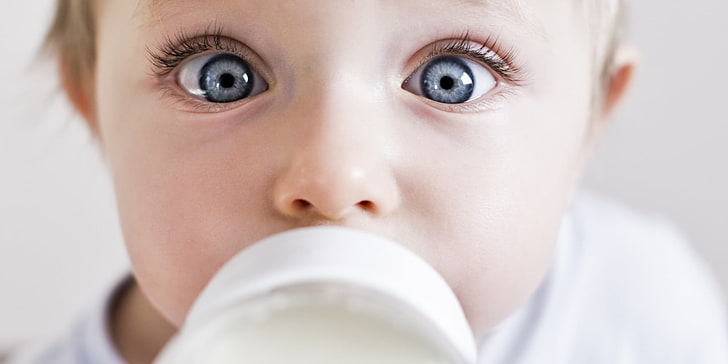 Baby Bottle Pacifier, human body part, looking at camera, headshot, portrait