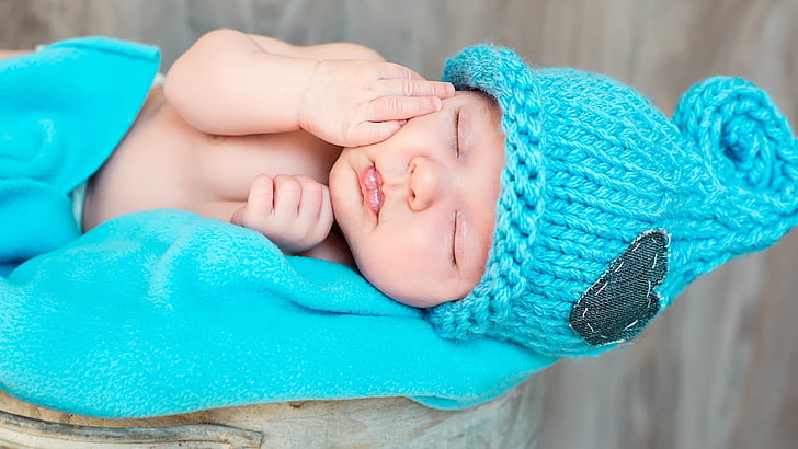 Baby Boy Shower, indoors, turquoise colored, lying on back, innocence Free HD Wallpaper