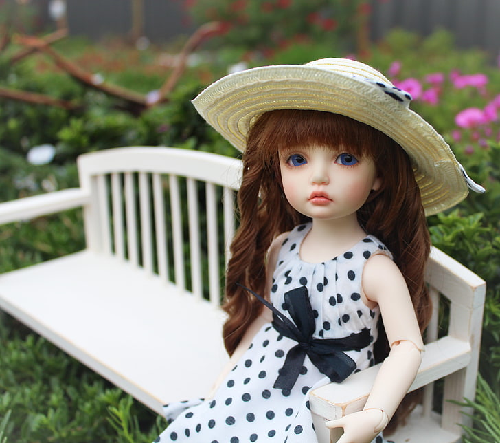 BJD Dolls Clothes, females, springtime, human face, innocence Free HD Wallpaper