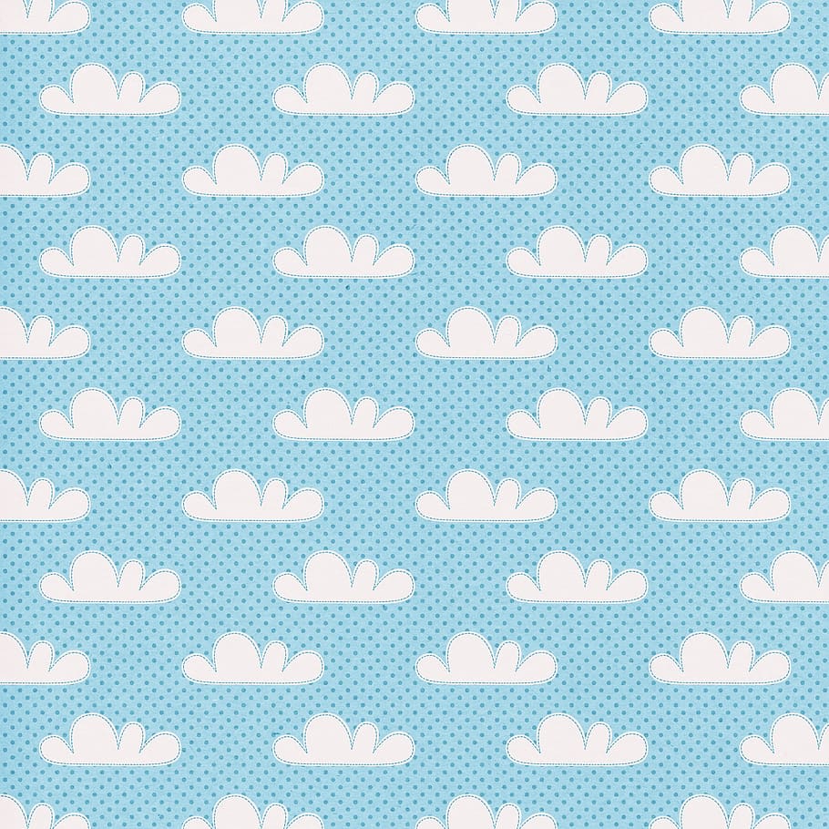 Blue Cloud Border, abundance, metal, silver colored, indoors Free HD Wallpaper