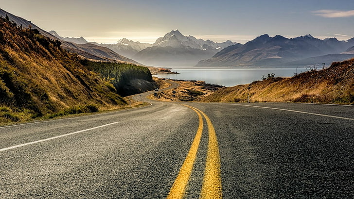 Canada iPhone, mountain pass, horizon, new zealand, mountain Free HD Wallpaper