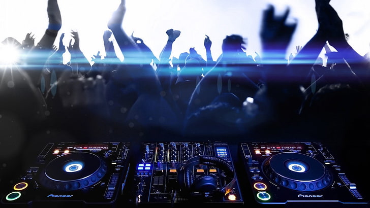 DJ Turntable, indoors, arms raised, human body part, black color