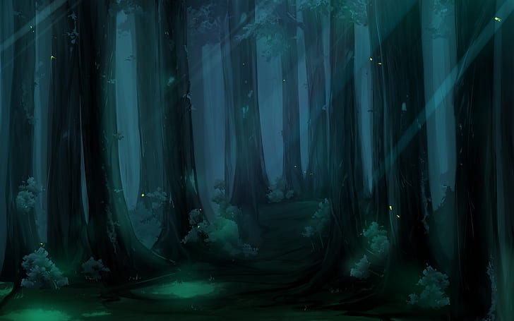 Drawing with, nature, forests, artwork, Art Free HD Wallpaper