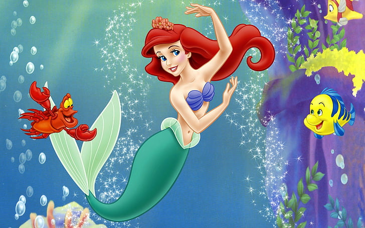 Eric Little Mermaid, underwater, ocean, family, sea Free HD Wallpaper