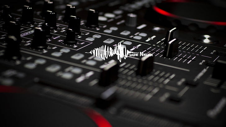 Headphone, selective focus, closeup, equipment, control panel