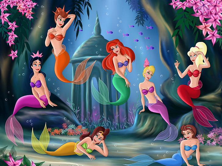 Little Mermaid Ariel and Eric, teenage girls, arista, real people, disney Free HD Wallpaper