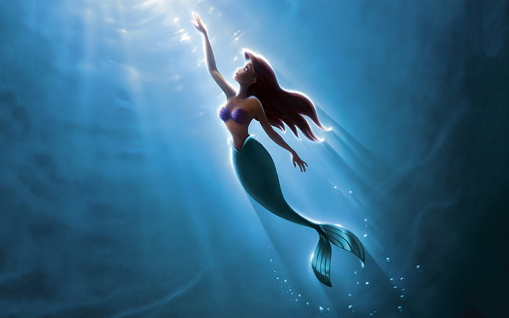 Little Mermaid Ariel, the little mermaid, sunlight, sea life, outdoors