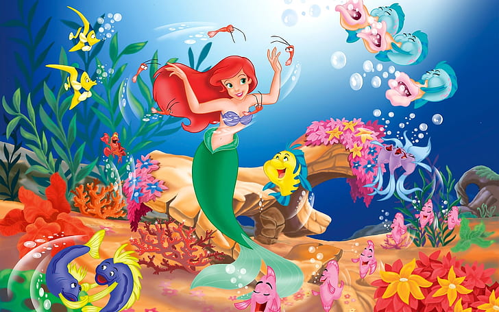 Little Mermaid Disney, mermaid, Mermaid, cartoons, little Free HD Wallpaper