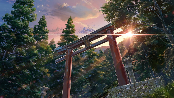 Makoto Shinkai Your Name, outdoors, sunbeam, tree, kimi no na wa Free HD Wallpaper