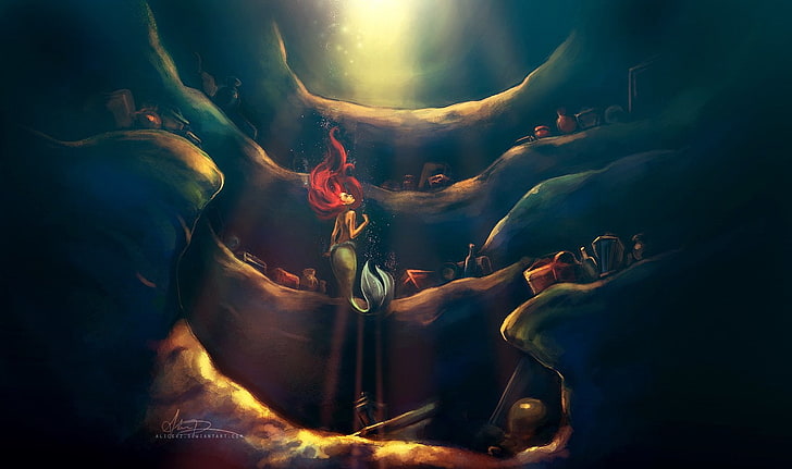 Mermaid Art Gallery, illustration, ariel, the little mermaid Free HD Wallpaper