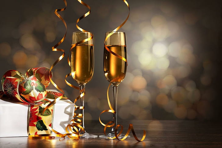 Mimosa, champagne, happy new year, new, stemware Free HD Wallpaper