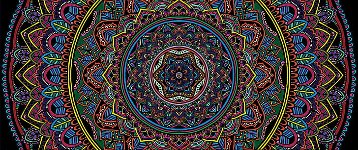 Motif Mandala, mandala, selective coloring