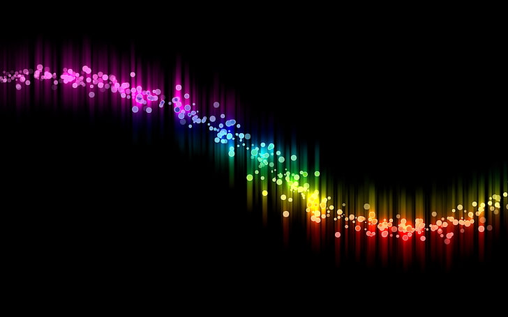 PC Black Rainbow, techno, pattern, sound wave, recording studio Free HD Wallpaper