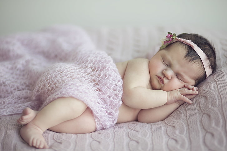 Pretty Baby Girl Newborn, cute baby, sleeping, baby girl Free HD Wallpaper