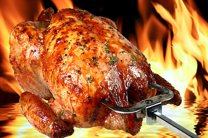 Rotisserie Cooking, still life, cooked, color image, no people Free HD Wallpaper