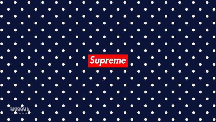 Supreme Box Logo, blue, night, logo, full frame Free HD Wallpaper