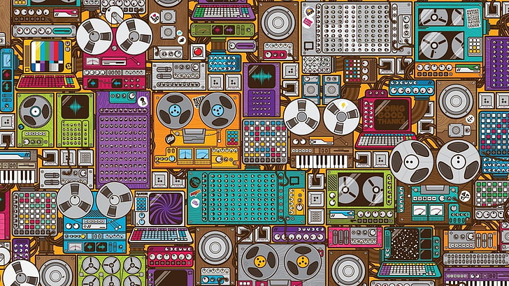 Vintage Music, computer, choice, connection, multi colored Free HD Wallpaper