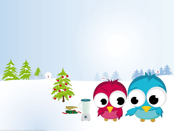 Winter Bird Cartoon, cartoon, toy, art and craft, multi colored Free HD Wallpaper