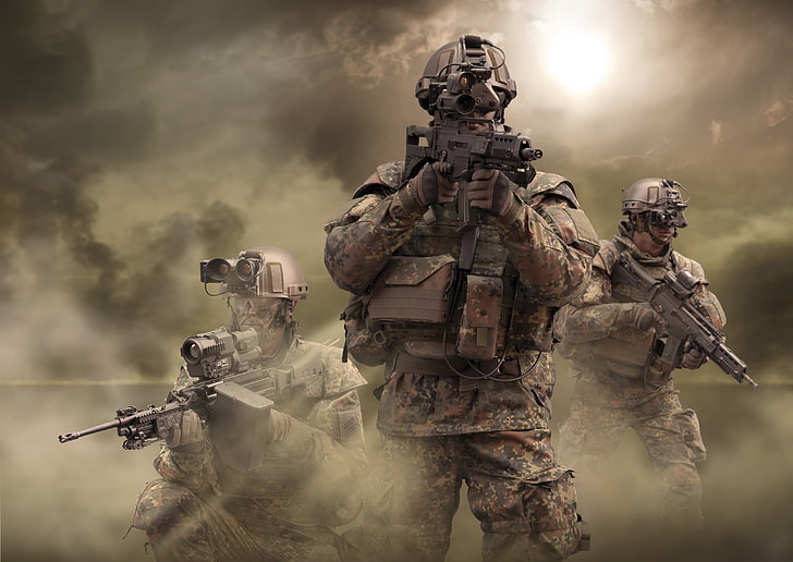 Army Rangers in Afghanistan, bundeswehr, protection, uniform, helmet Free HD Wallpaper