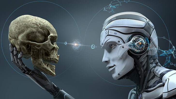 Artificial Intelligence Humanoid Robots, metal, human skeleton, creativity, people Free HD Wallpaper