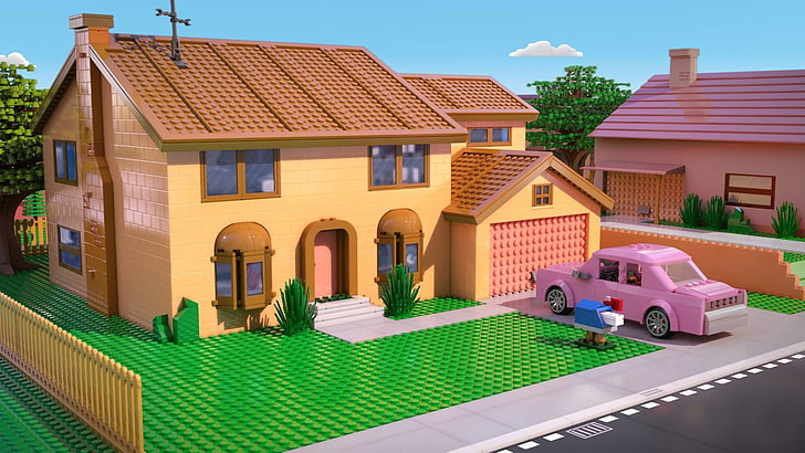 Bart Simpson LEGO, wealth, front or back yard, built structure, nature Free HD Wallpaper