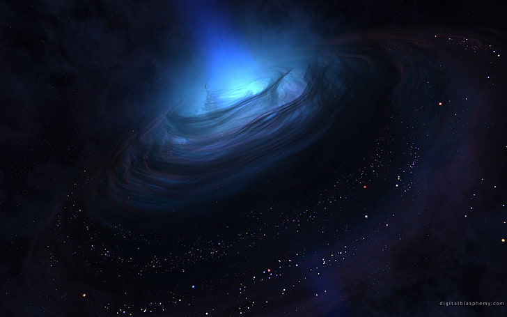 Black Hole Space, digital art, no people, black background, artwork Free HD Wallpaper