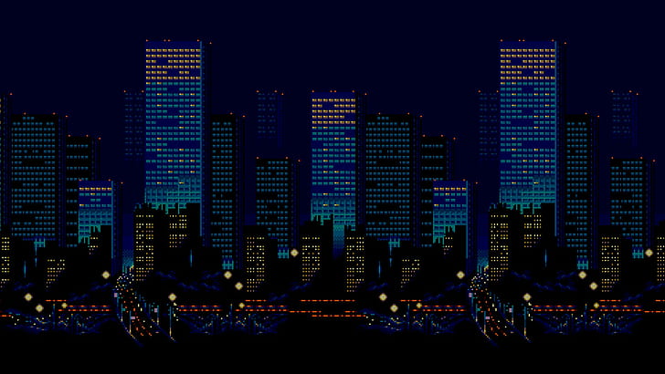 City at Night Art, financial district, landscape, city life, illuminated Free HD Wallpaper