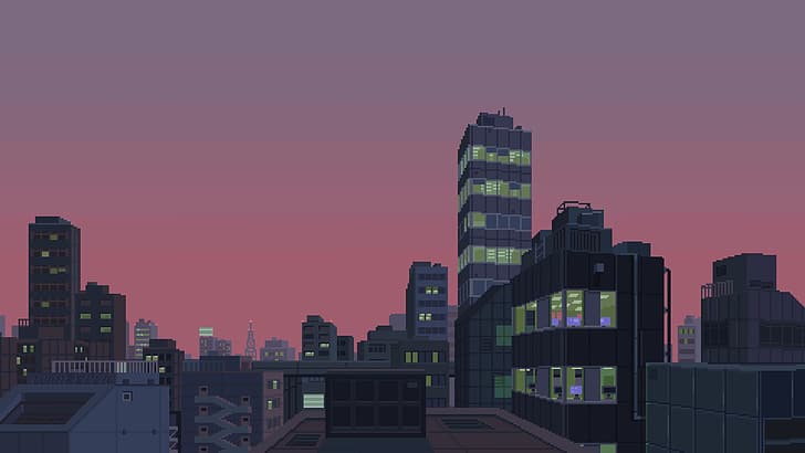 city, waneella, pixel art