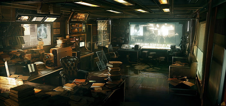 Deus Ex Original, day, business, video games, illuminated Free HD Wallpaper