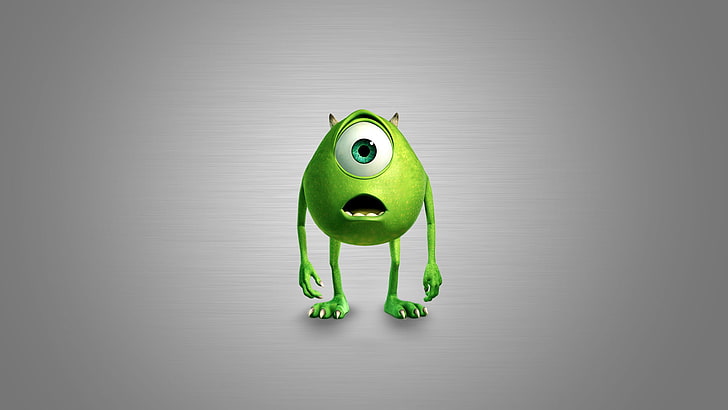 Disney Pixar Monsters Inc, gray, animal, green color, no people Free HD Wallpaper