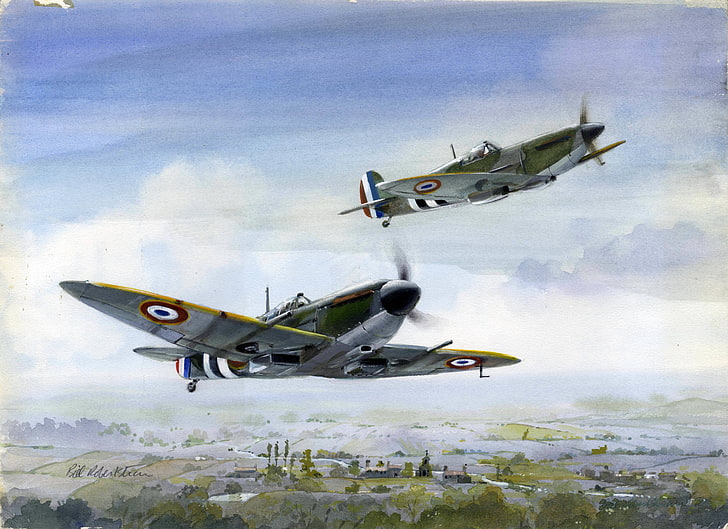 free french, fighters, spitfire, british Free HD Wallpaper