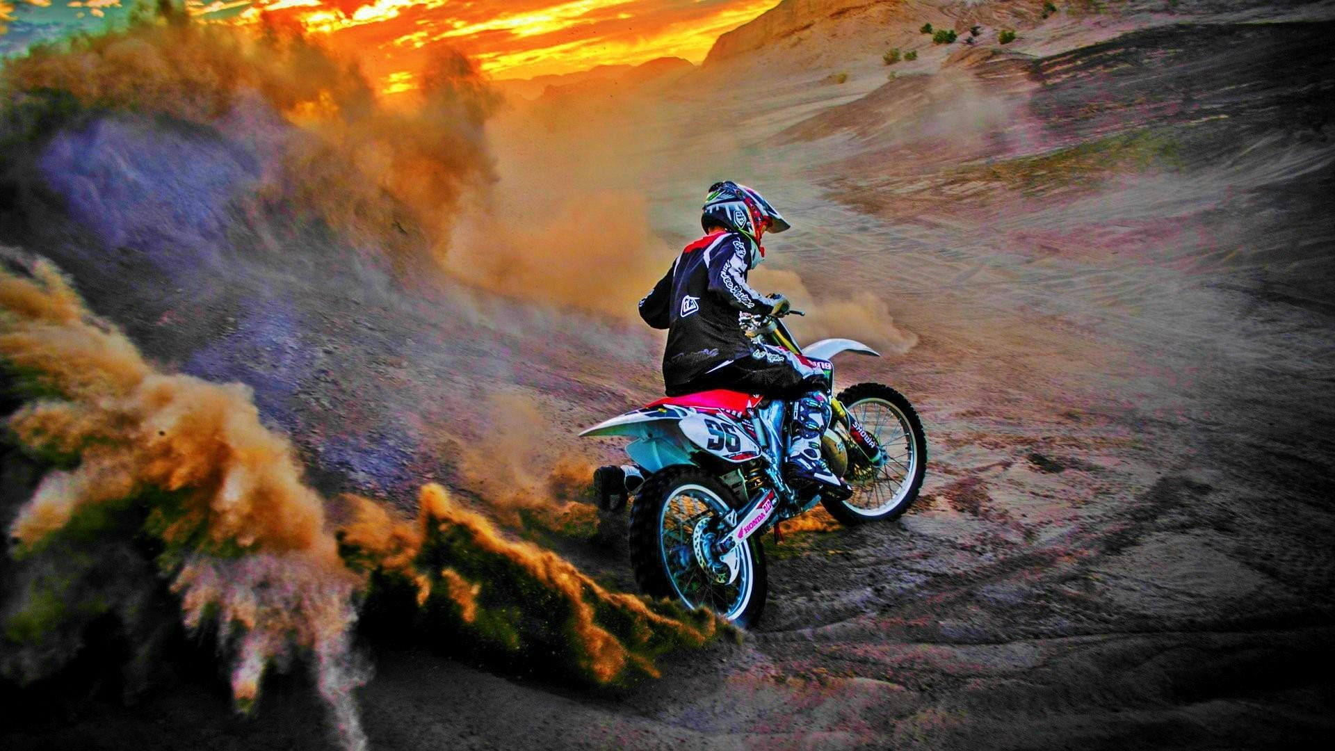 Freestyle Dirt Bike, enduro, extreme sports, nature, one person