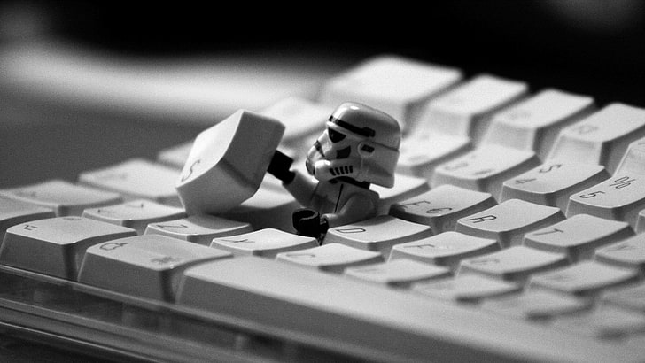 Funny LEGO Photography, star, computer part, computer equipment, monochrome Free HD Wallpaper