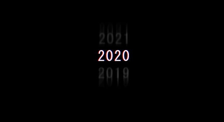 Happy New Year 2020, dark, simple, new year, minimalism