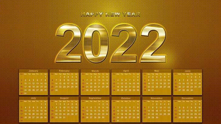 happy new year, 2022 year, calendar Free HD Wallpaper