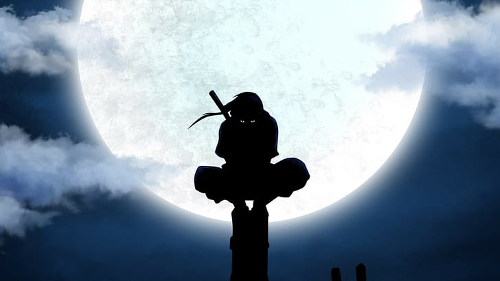 Itachi Moon, moon, naruto shippuuden, uchiha itachi, anbu Free HD Wallpaper