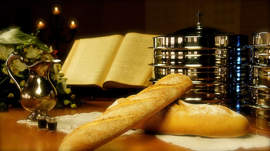 Last Supper Bread, freshness, french food, no people, wine Free HD Wallpaper