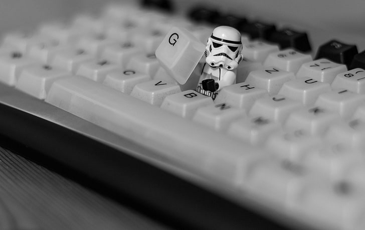 LEGO Star Wars PS4, stormtrooper, keyboard, star wars, black  white Free HD Wallpaper