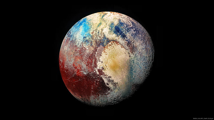 Life On Pluto, planetary moon, earth, studio shot, multi colored