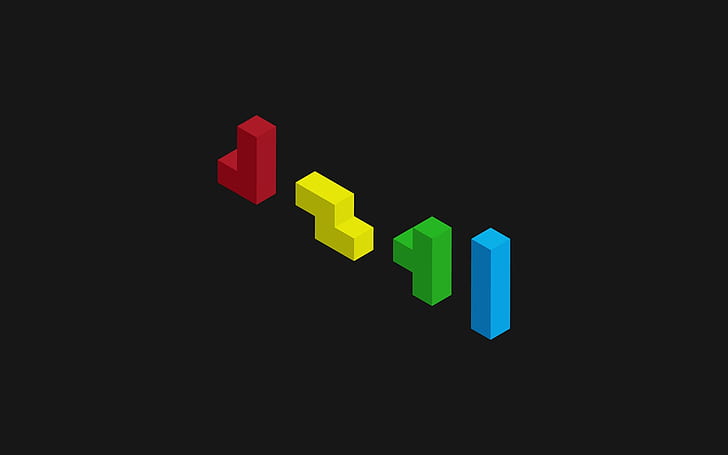 Minimalist Cyberpunk, colorful, figurines, tetris Free HD Wallpaper